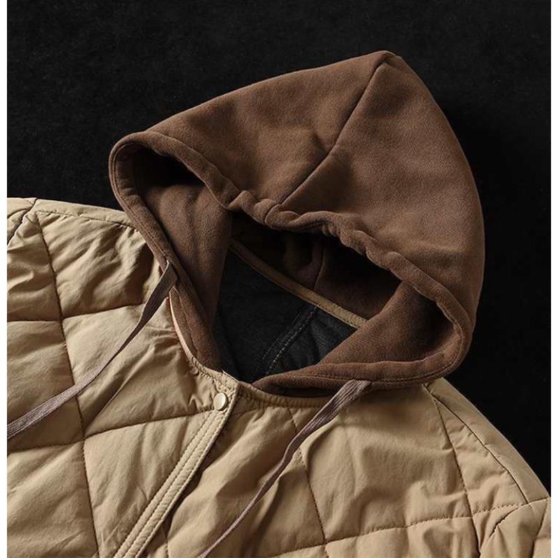 Vintage Dicke Kapuzenwattierte Jacke Frauen Neue Frühling Herbst Parkas Casual Mittellangen Warmen Baumwollmantel Weiblichen Lose Mantel