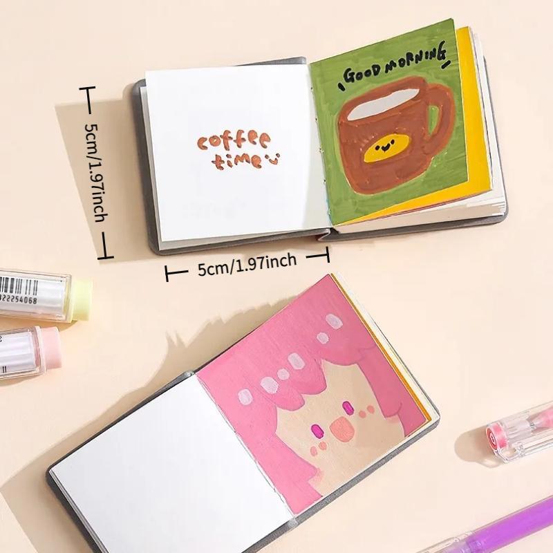 3pcs/set Colorful Mini Drawing Books Square Watercolor Sketchbook Thick Paper Drawing Books Study Art Art Supplies