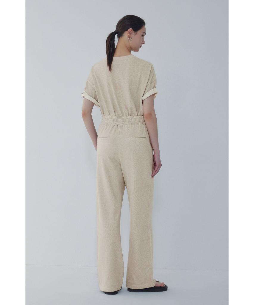 Bobeu Lettering Pigment Wide Pants_Light Khaki 7156230012