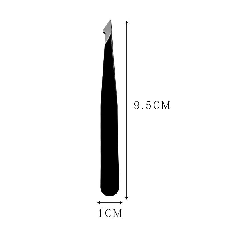 Stainless steel tweezers beard pulling artifact eyebrow clamp plucking tweezers eyebrow clamp tip oblique flat thin mouth plucking tweezers set Black blade