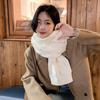 Solid color scarf women's winter new trend versatile shawl knitted thickened warm cute scarf