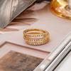 Elegant Fashionable Adjustable Copper Ring For Women With Chic Geometric Design