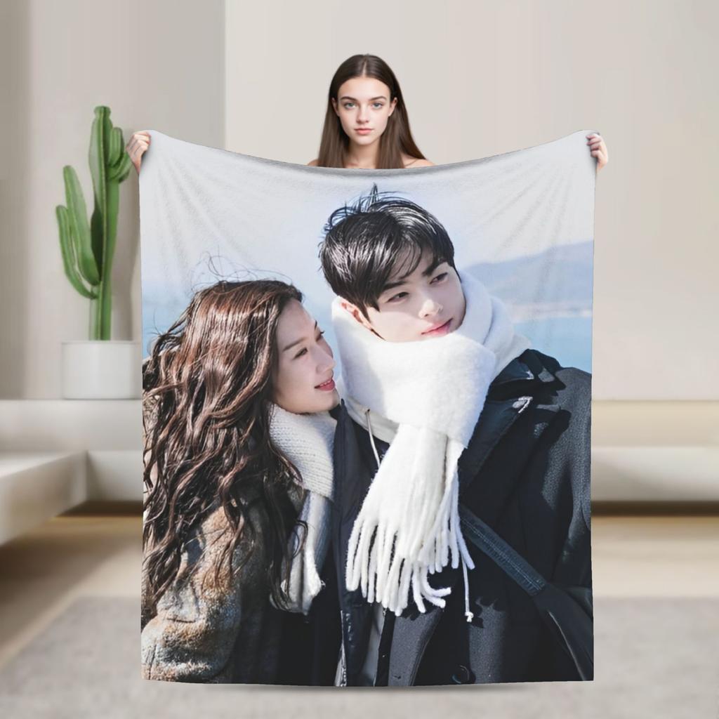 True Beauty Series Hwang in Youp Cha EunWoo Blankets Fleece  Super Soft Throw Blankets for Bedroom Sofa Bed Rug