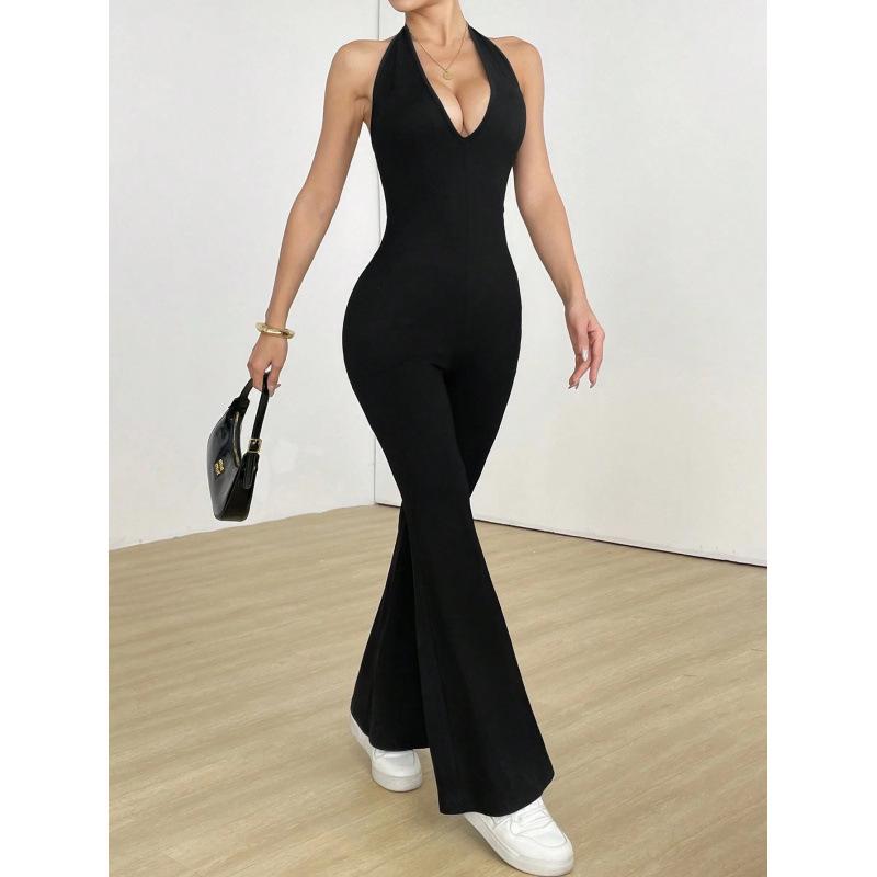 European & American Seamless Hollow-Back Jumpsuit: Summer Hip-Lifting Fitness Bodysuit