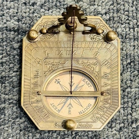 Nautical Sundial Engraved Gilbert Sons London Sundial Compass 2" Brass Uk seller