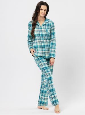 Pijama Key LNS 471 B24 Flanela m/c S-XL com botões feminina Key