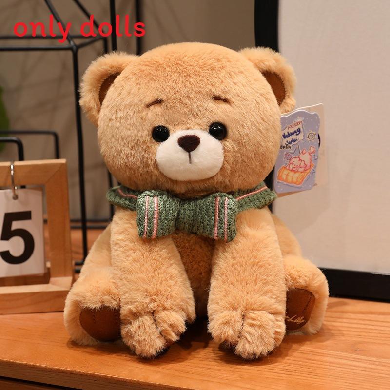 

Bear Rabbit Dog Plush Toys With Checkered Scarf Decoration For Kids Birthday Gift Bear,20cm
