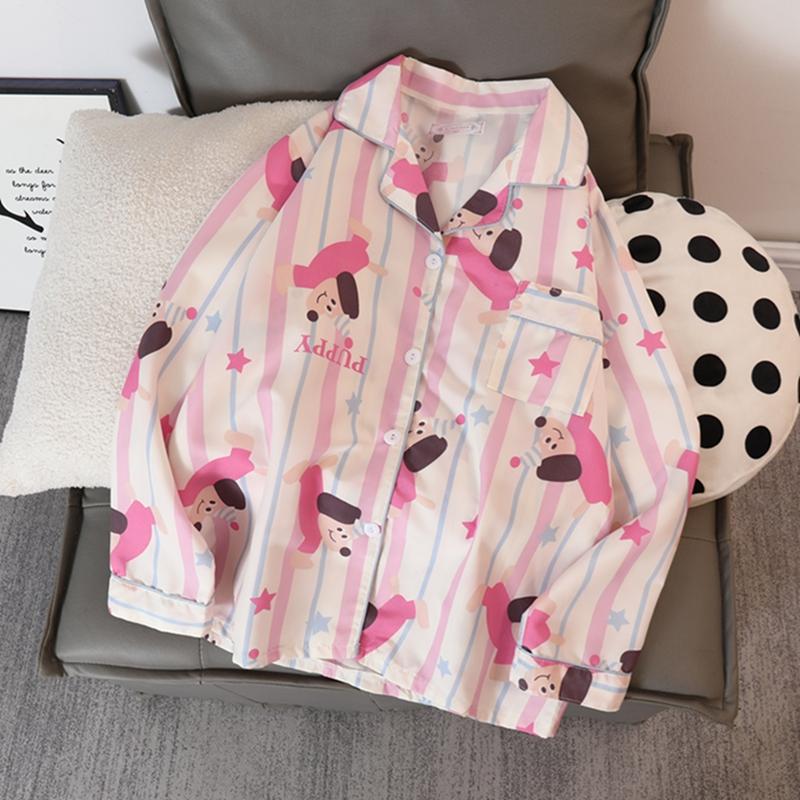 Star Dog Letter Print Cute Kawaii Two-piece Pajamas Set Y2K Sweet Casual Homewear Women's Pajamas New V-neck Autumn Pajama Women