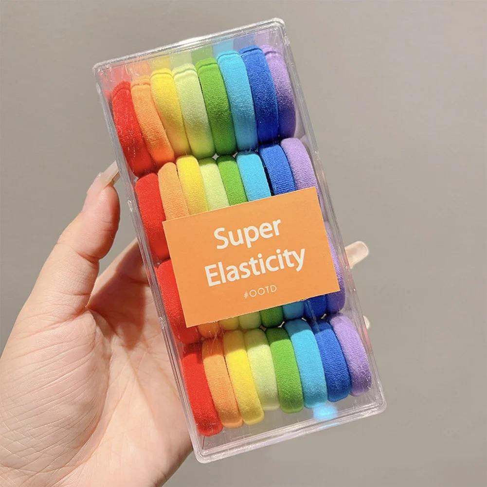 1Pc Brown Black Rubber Band Simulation Wig Hair Ring Straight Hair Tie Rope Ponytail Elastic Hair Bands Hair Accessories Girl