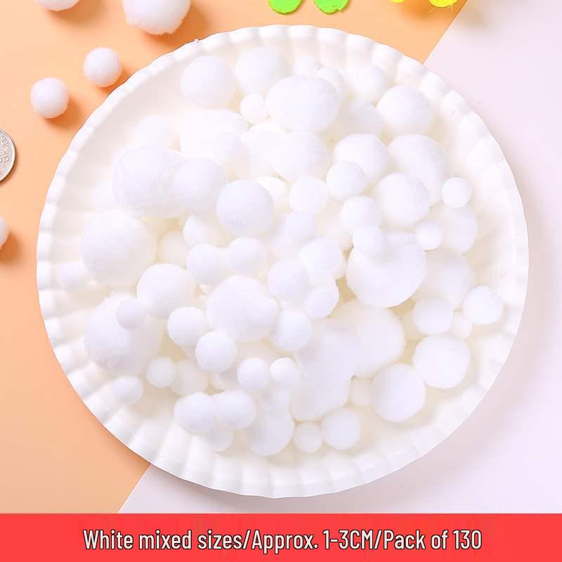 Mixed Color Fluffy Pom Poms: High Elasticity Handmade Plush Balls for DIY Decorative Accessories