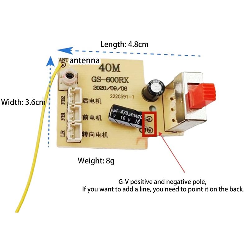 Diy Parts 40M 4Ch Transmitter Board Receiver Board Durable Rc Circuit Module With Remote Controller For Rc Car Model Replacement