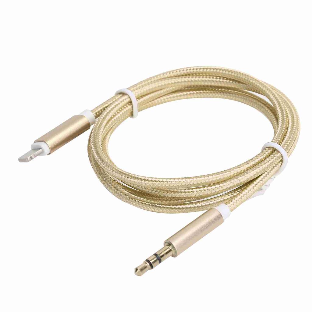 Cavo AUX per Auto per IOS 12 Jack da 3,5 mm AUX o per Adattatore Interfaccia IOS Cavo Intrecciato in Nylon Giallo