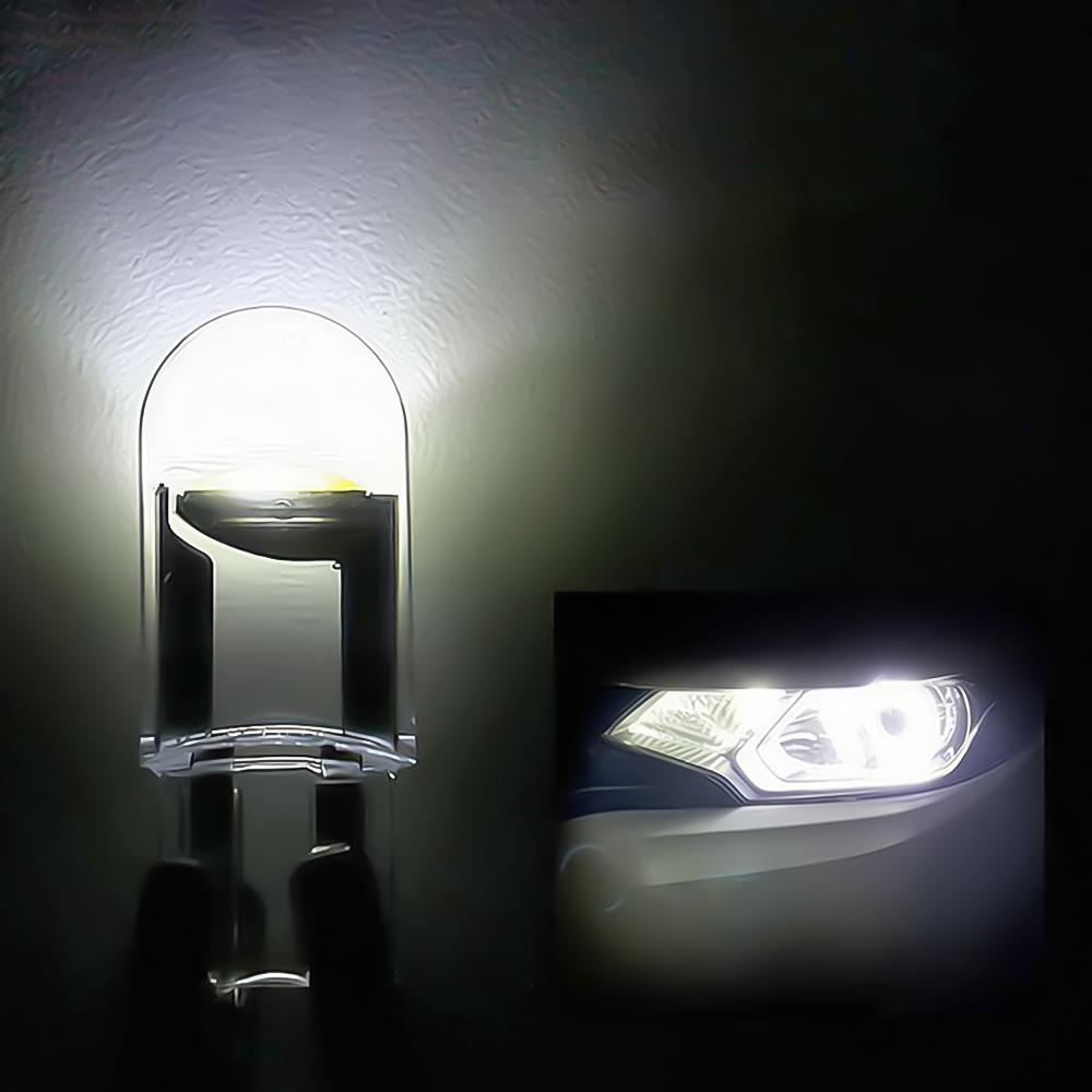 10X T10 W5W Glashülle Cob LED Autoglühbirne 3000K 6000K Mehrfarbig Keil Kennzeichen Karte Innenraum Soffitte Licht Lampe Wasserdicht