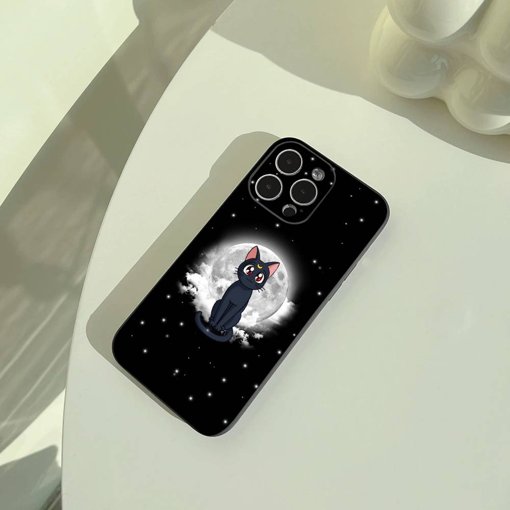S-Sailor- Moon Phone Case For iPhone 17,16,15,14,13,12,11 Pro Max,16/15/14Plus,XS Soft Black Cover