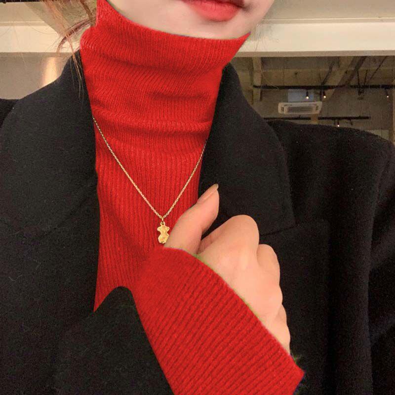 2025 Women's Slim Fit Cowl-Neck Knitted Sweater - Soft High Neck Autumn/Winter Top