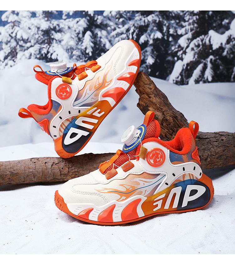 Jungen 2025 Herbst/Winter Samtgefütterte Warme Basketballschuhe für Kinder und Jugendliche