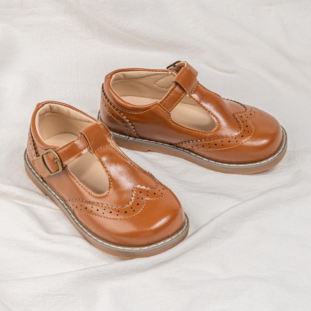 

Kids Strap Leather Shoes Girls Princess Shoes Boys Breathable Flats Mary Jane Fashion Black Brown Child Baby Toddlers All Reason 24