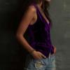 BITCED Women's Fashion Casual Solid Color Print Sleeveless V Neck Blouses & Shirts