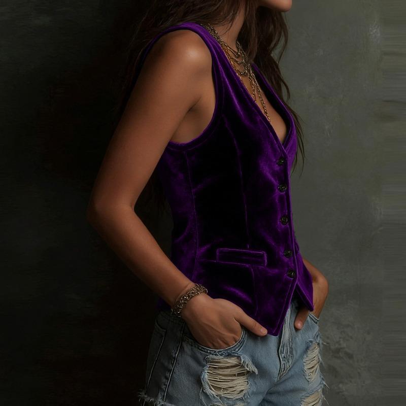 BITCED Women's Fashion Casual Solid Color Print Sleeveless V Neck Blouses & Shirts