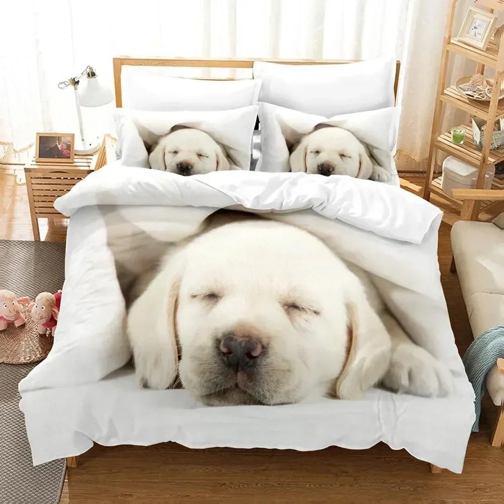 Dog Duvet Cover Cute Dogs Bedding Set Cartoon Puppy Pattern Duvet Cover Set 3D Print Dogs Pattern For Kids Adults