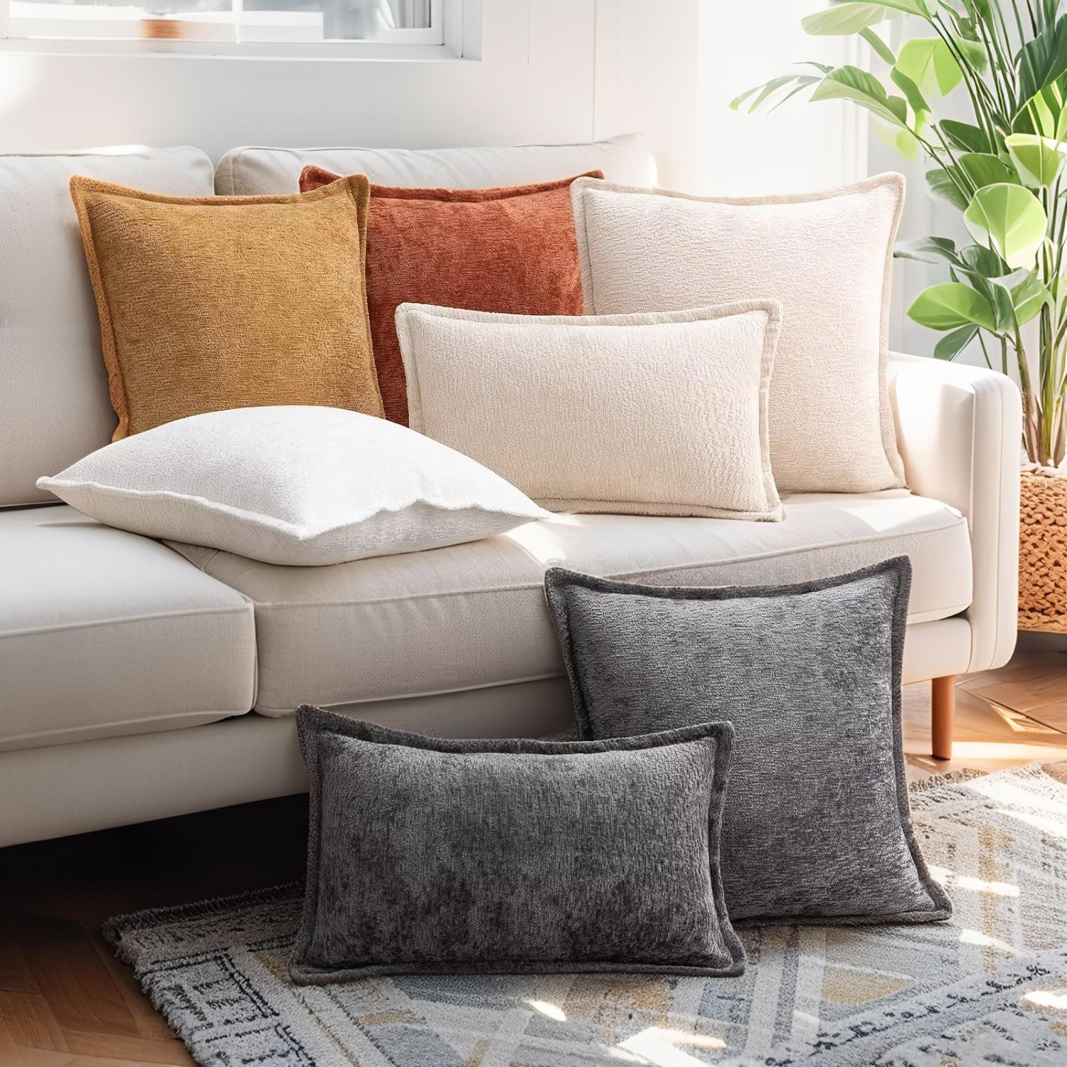 Writing A Notebook Unisex Simple Ins Nordic Solid Color Chenille Press-Side Pillow Case Model Room Sofa Decoration Cushion Large Backrest
