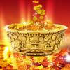 Bowl Offering Basin Water Treasure Feng Shui Fruit Altar Golden Brass Meditation Cup Holder Wealth Supplies Good Money Lucky