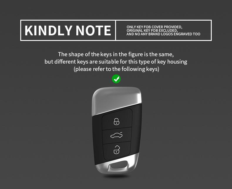 Volkswagen Key Case for Magotan, Passat CC, Tiguan L, Teramont X, Lavida, Magotan B8 - Car Key Shell with Buckle