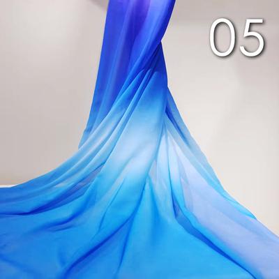Tecido de chiffon gradiente de 1 jarda, cor de transição de arco-íris, para costura faça você mesmo, traje de palco, vestido estilo antigo, tecido hanfu
