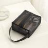 Casual Portable Mesh Makeup Bag Square Zipper Storage Toiletry Bag Large Capacity Lightweight Transparent Cosmetic Bag Bathroom