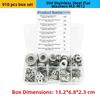 304 Stainless Steel Flat Washers 910Pcs Assorted Sizes M2 To  FOR M12  Hardware Repair Gasket Tool Accessories