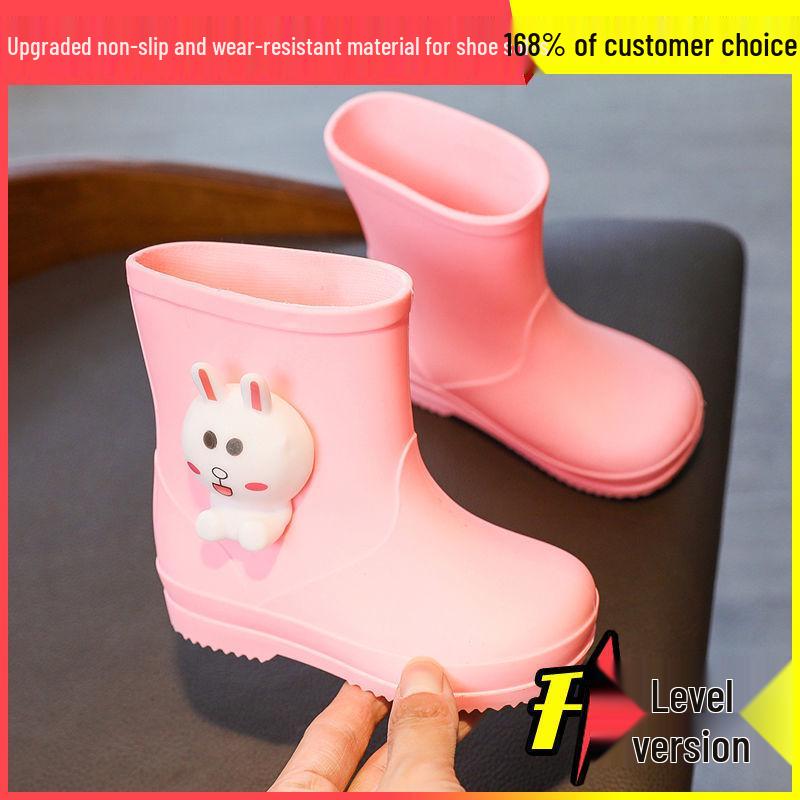 Cartoon Baby Non-Slip Waterproof Rubber Rain Boots - Cute Toddler Shoes