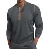 Men's Round Neck Contrast Color Long Sleeve POLO Shirt T-shirt Undershirt Retro British Style Bottoming Tees