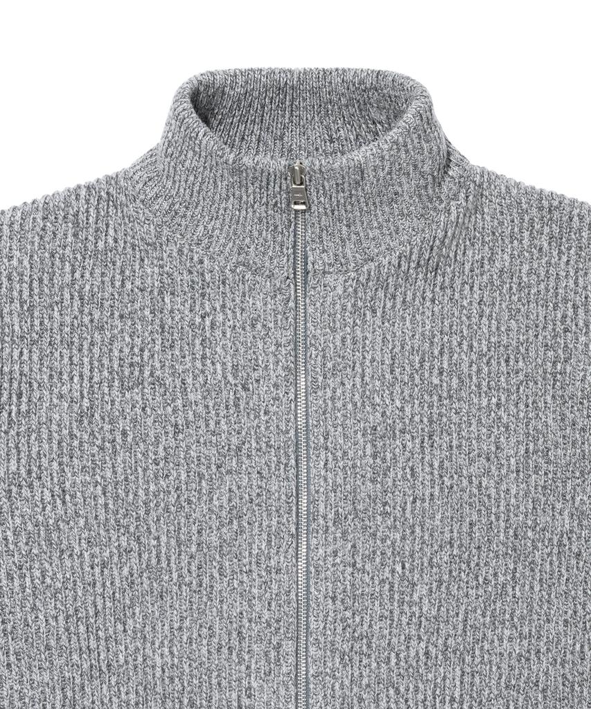 Loghideumatin Lm Melange Full Zipup Sweater (Grey)