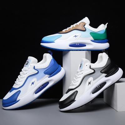 Fliegende gewebte Herrenschuhe atmungsaktives Mesh trendige Sneaker lässige Laufschuhe dicksohlige verschleißfeste Papa-Trendschuhe