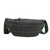 2025 Autumn New Retro College Style Plaid Foreign Style Personalized Plaid Trend Large Capacity Breast Bag Women's Fanny Pack