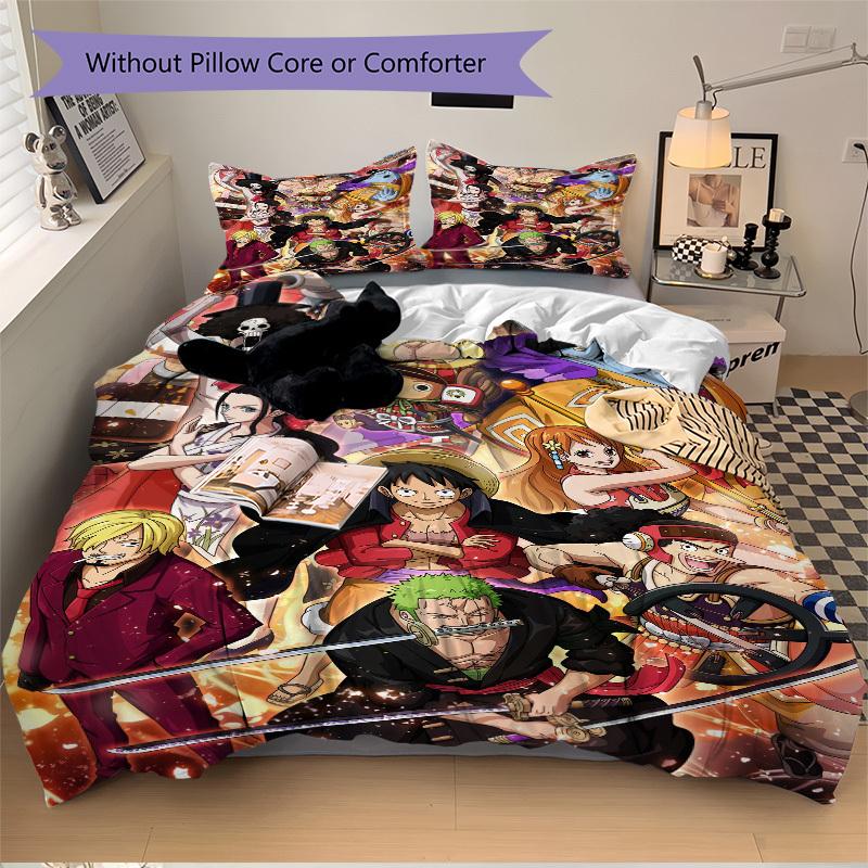One Piece Thousand Storm Bettwäsche-Set Bettbezug Geschenk für Schlafzimmer, Enthält 1 Bezug und 2 Kissenbezüge, Ohne FüllungB599