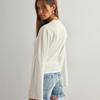 2025 European & American Women's Solid Color Round Neck Top with Wide Sleeves & Cinched Waist