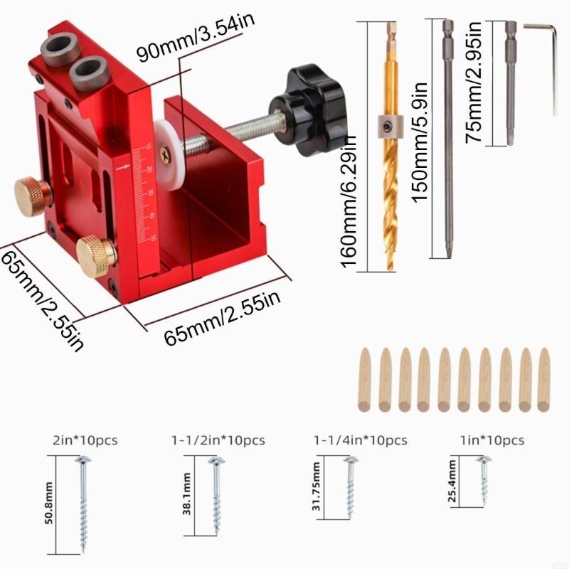 H7EE Oblique Hole Locators Woodworking Positioners Drill Bit Pocket Hole Jig Set
