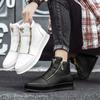Mode Hochzeitsfotografie Weiße Lederstiefel Doppelreißverschluss Herrenstiefel Personalisierte Metall Herrenschuhe Mode Sport Freizeit Board-Schuh