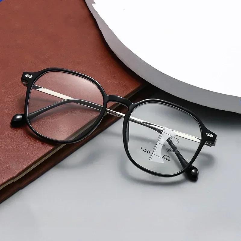 Fashion Multifocal Reaing Glasses Men Women Luxury Progressive Presbyopia Unisex Ultralight Hd Lens Far Sight Eyewear +1.0+4.0