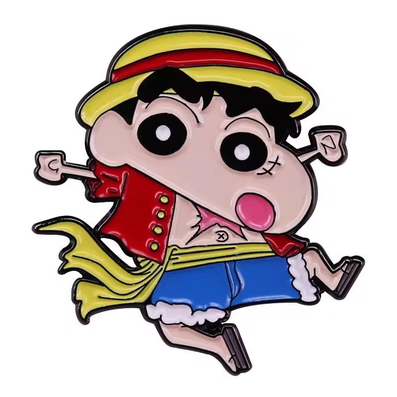 C7G Japan Anime One Piece Enamel Pin Monkey D Luffy Metal Cartoon Brooch Men Women's Brooches Cool Briefcase Badges Decorate