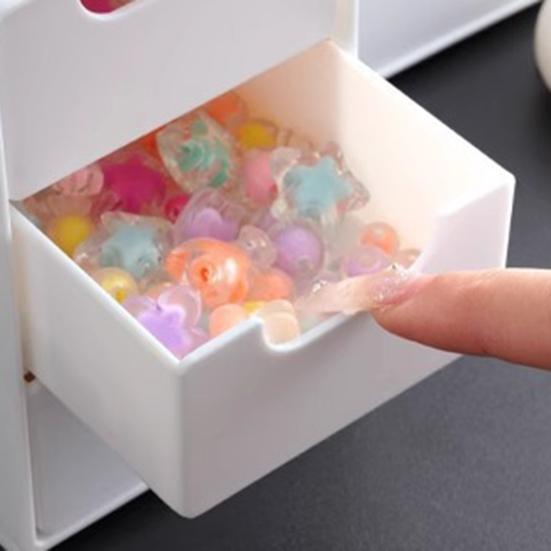 1 Set Desktop Storage Box Modular 3-Drawer Organizer Scratch-Resistant Desk Drawers for Jewelry Stationery Cosmetics Storage And Organization