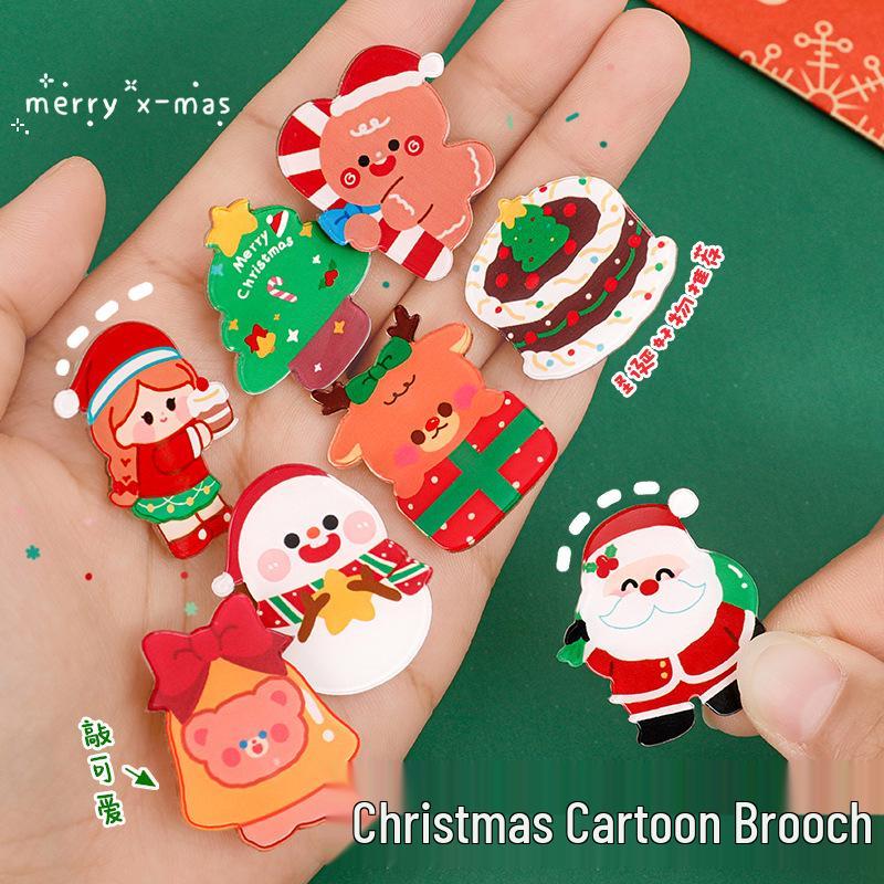 Adorable Christmas Santa Claus Brooch: DIY Student Bag Accessory & Small Gift