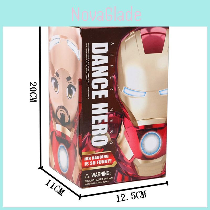 Vibrant Dance Iron Man Action Figure Toy With Led Flashlight And Sound Features