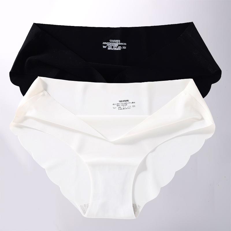2 Stück/Set M-XL Nahtlose Eis-Seide Sexy Damen Slips Pantys 7 Unifarben Atmungsaktive Pantys Unterwäsche Für Mädchen Dessous