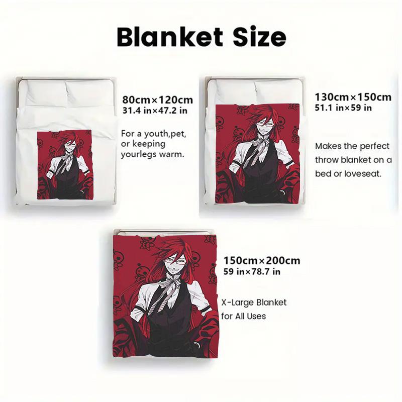 Grell Sutcliff 2D Flat Pattern Flannel Blanket High Quality All Seasons Warmth and Comfort Perfect for Christmas Gifts.MMT0918048