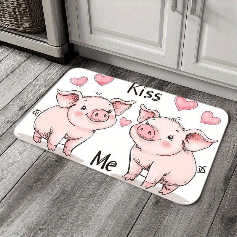 1PC Dew-Kissed Rose Kitchen Rug Non-Slip Door Mat Pop Design Bathroom Rug Bath Mat Carpet for Home Sink Laundry Ecoreeree