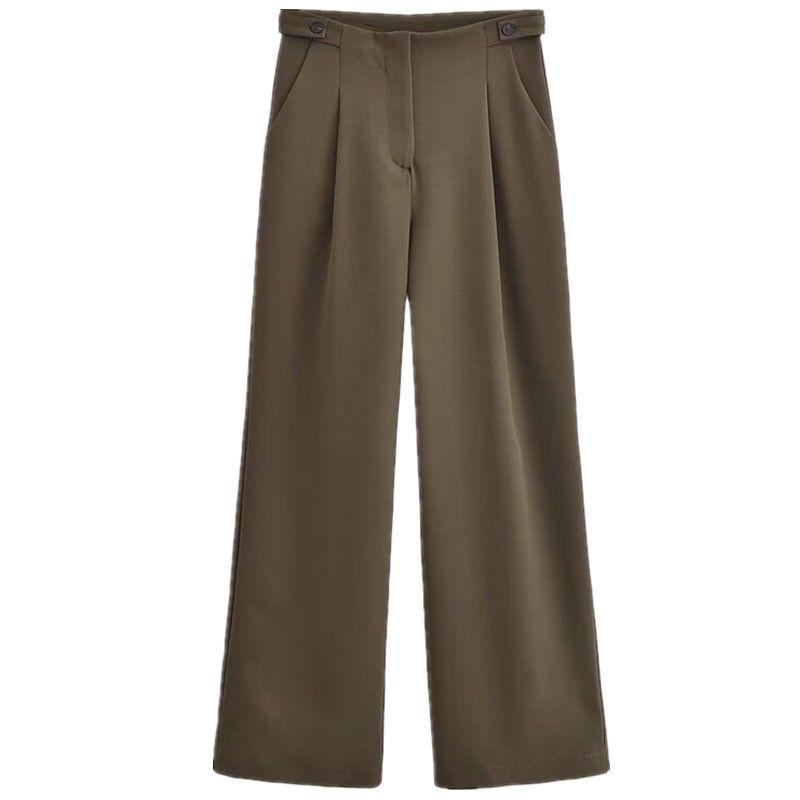 

Fashion Style 2023 Autumn New Women s Clothing Easiest for Match Side Strap Decoration High Waist Wide Leg Pants 1608226 507 Picture color L