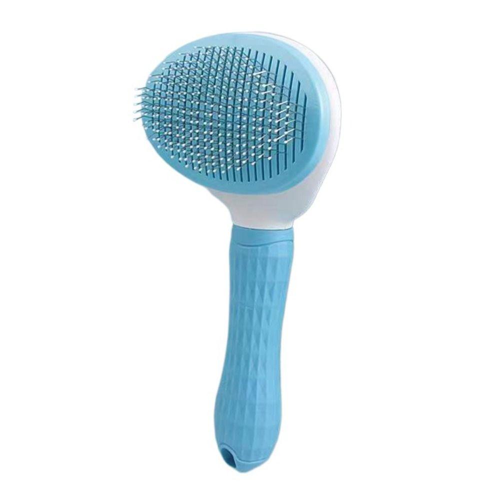 Practical Automatic Pet Hair Remover Brush Non-slip Handle Plastic Dog Hair Brush Stainless Steel Dogs Cleaning Comb Grooming