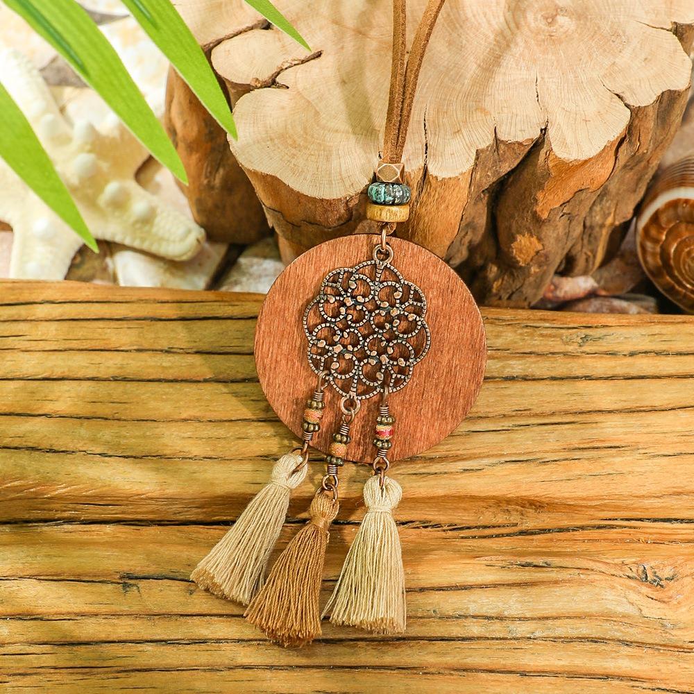 Damen Mode Türkis Muschel Anhänger Elegantes Stammes Halskette Brauner Anhänger Halsketten Schmuck